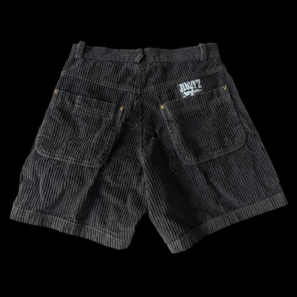 Vintage 80's Jimmy'z‎ Corduroy Shorts Holes Surfer Skater Y2K Mens 29W Black